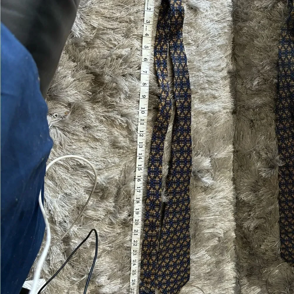 Valentino dress suit tie yellow blue abstract accessories necktie neck piece y2k